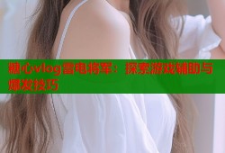 糖心vlog雷电将军：探索游戏辅助与爆发技巧
